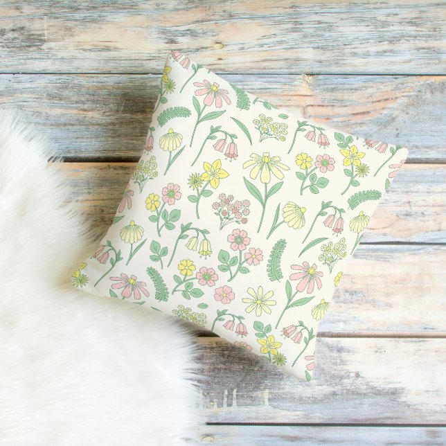 Cute Pastel Wildflower Pattern  Kissen (Von Creator hochgeladen)