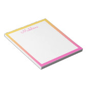 Cute Pastel Yellow and Pink Gradient Border Notizblock (angewinkelt)