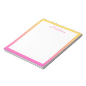 Cute Pastel Yellow and Pink Gradient Border Notizblock (Rotiert)