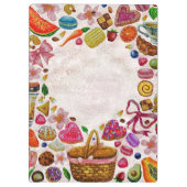 Cute Pastry Confections Sweets Klemmbrett (Rückseite)