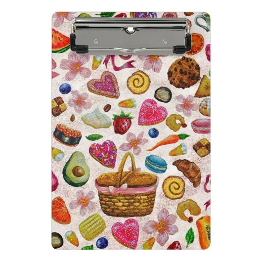 Cute Pastry Confections Sweets Mini Klemmbrett (Vorderseite)