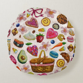 Cute Pastry Confections Sweets Rundes Kissen