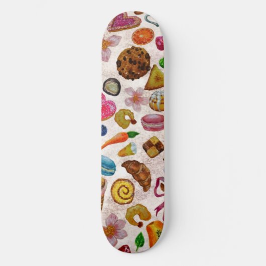 Cute Pastry Confections Sweets Skateboard (Vorderseite)