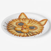 Cute Pastry Unicorn Head Food Art Illustration Pappteller (Schrägansicht)