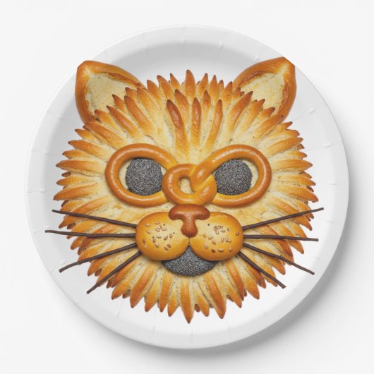 Cute Pastry Unicorn Head Food Art Illustration Pappteller (Vorderseite)