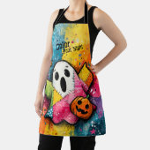 Cute Patchwork Ghost Colorful Splatter Art Schürze (InSitu)