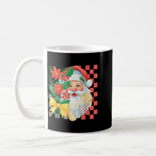 Cute Patchwork Santa Claus Christmas Holiday Women Kaffeetasse (Links)