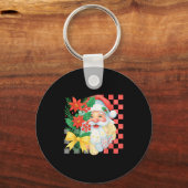 Cute Patchwork Santa Claus Christmas Holiday Women Schlüsselanhänger (Vorderseite)