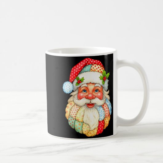Cute Patchwork Santa Claus Christmas Xmas Men Wome Kaffeetasse (Rechts)