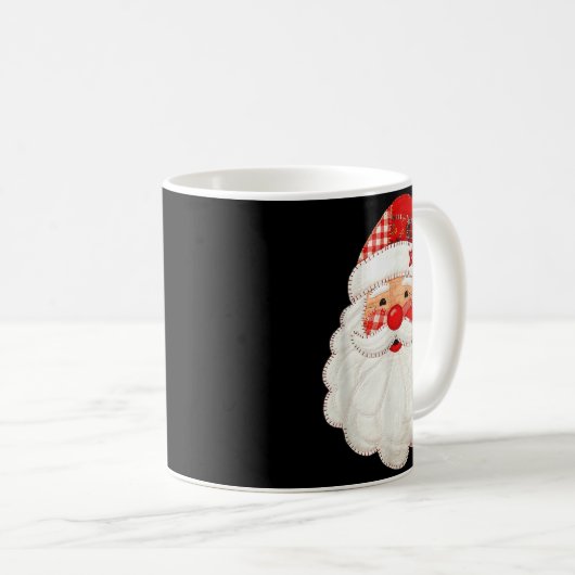 Cute Patchwork Santa Claus Christmas Xmas Men Wome Kaffeetasse (VorderseiteRechts)