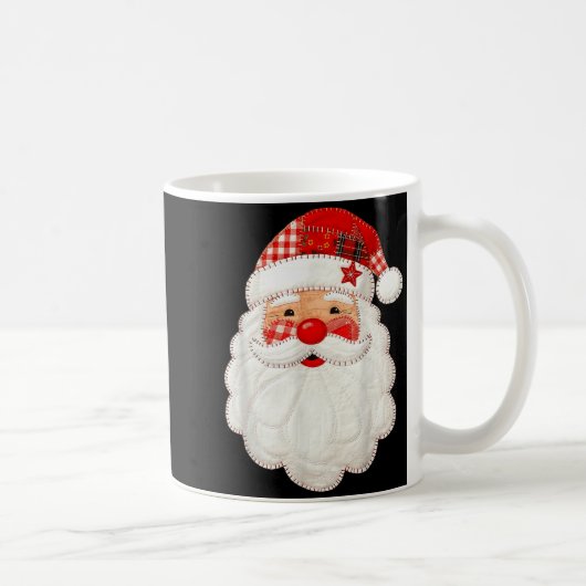 Cute Patchwork Santa Claus Christmas Xmas Men Wome Kaffeetasse (Rechts)