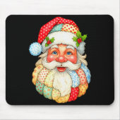 Cute Patchwork Santa Claus Christmas Xmas Men Wome Mousepad (Vorne)