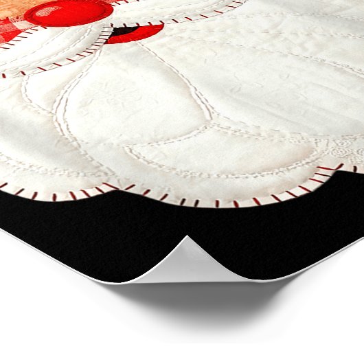 Cute Patchwork Santa Claus Christmas Xmas Men Wome Poster (Ecke)