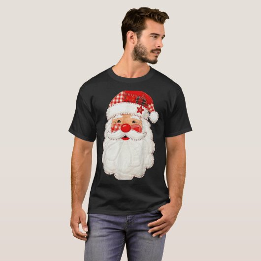 Cute Patchwork Santa Claus Christmas Xmas Men Wome T-Shirt (Vorne ganz)