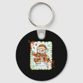 Cute Patchwork Snowman Bow Christmas Xmas Men Wome Schlüsselanhänger (Vorderseite)