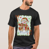 Cute Patchwork Snowman Bow Christmas Xmas Men Wome T-Shirt (Vorderseite)