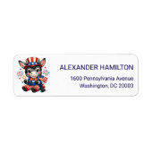 Cute Patriotic Donkey Return Address (Vorne)