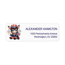 Cute Patriotic Donkey Return Address