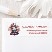  Cute Patriotic Elephant Return Address (Insitu)