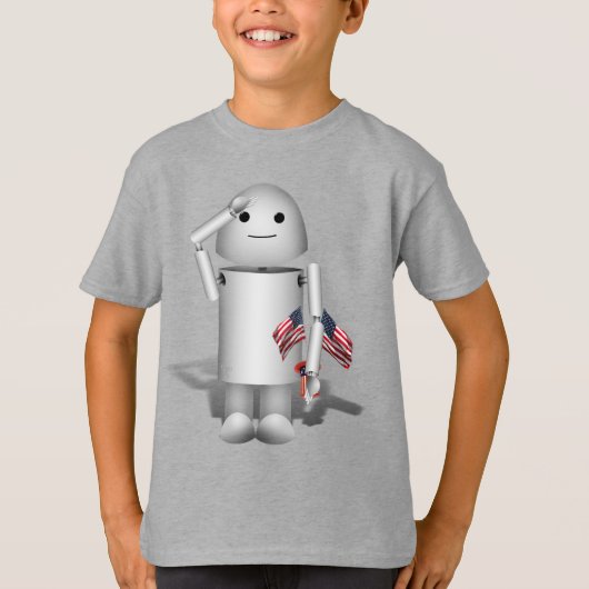 Cute Patriotic Robo-x9 T-Shirt (Vorderseite)