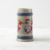 Cute pattern of birds and flowers bierglas (Mittel)