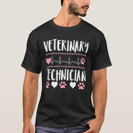 Cute paw print veterinary tech technician vet  app T-Shirt (Vorderseite)