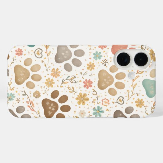 Cute Paw Prints Case-Mate iPhone Hülle (Rückseite (Horizontal))
