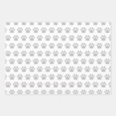 Cute Paw Prints Custom Name Wrapping Paper Sheets Geschenkpapier Set (Vorderseite)