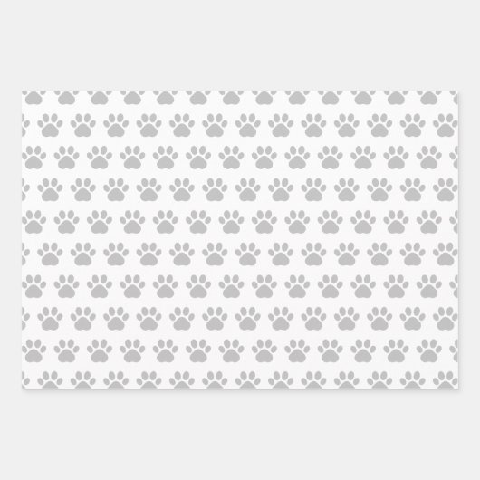 Cute Paw Prints Custom Name Wrapping Paper Sheets Geschenkpapier Set (Vorderseite)