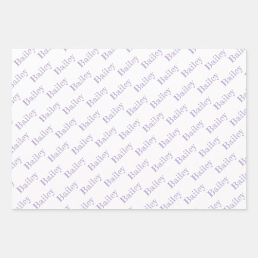 Cute Paw Prints Custom Name Wrapping Paper Sheets Geschenkpapier Set (Vorderseite 2)