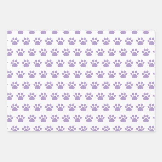 Cute Paw Prints Custom Name Wrapping Paper Sheets Geschenkpapier Set (Vorderseite)