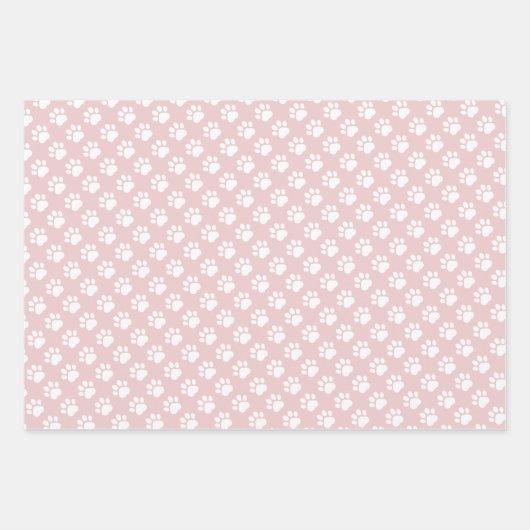 Cute Paw Prints Custom Name Wrapping Paper Sheets Geschenkpapier Set (Vorderseite 3)