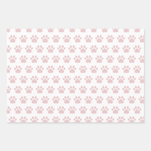 Cute Paw Prints Custom Name Wrapping Paper Sheets Geschenkpapier Set (Vorderseite)