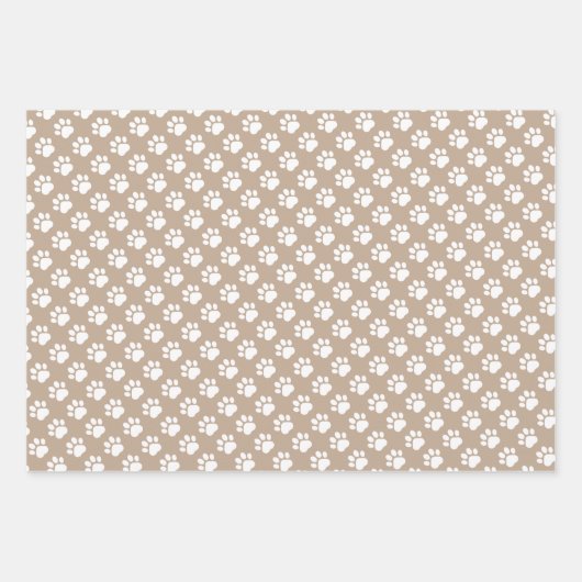 Cute Paw Prints Custom Name Wrapping Paper Sheets Geschenkpapier Set (Vorderseite 3)
