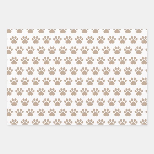 Cute Paw Prints Custom Name Wrapping Paper Sheets Geschenkpapier Set (Vorderseite)