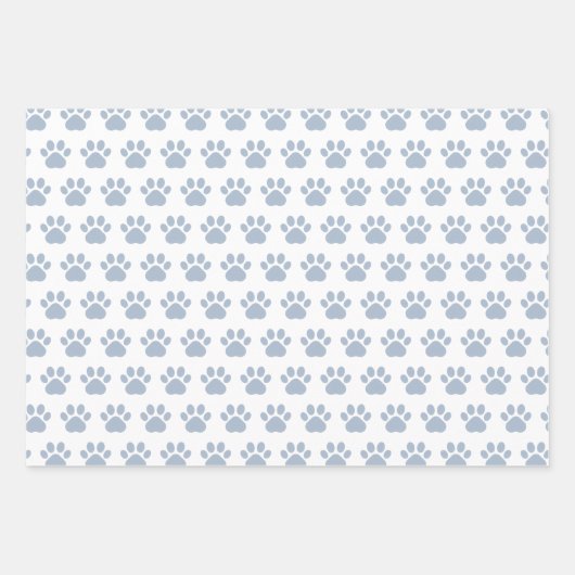 Cute Paw Prints Custom Name Wrapping Paper Sheets Geschenkpapier Set (Vorderseite)