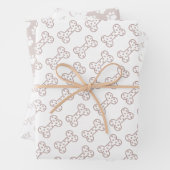 Cute Paw Prints Dog Bones Custom Name Geschenkpapier Set (Beispiel)