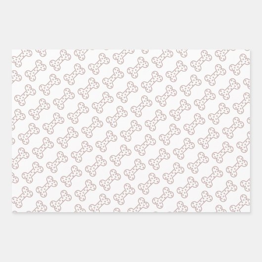 Cute Paw Prints Dog Bones Custom Name Geschenkpapier Set (Vorderseite)