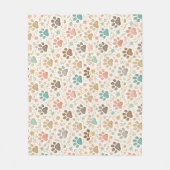 Cute Paw Prints Fleecedecke (Vorderseite)