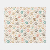 Cute Paw Prints Fleecedecke (Vorderseite (Horizontal))