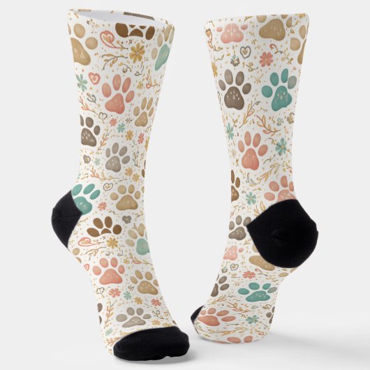 Cute Paw Prints Socken (Gewinkelt)