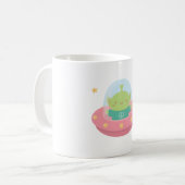 Cute Peace Loving Alien In Little Spaceship Kaffeetasse (Vorderseite Links)