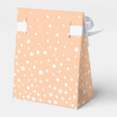 Cute peach and white polka dot pattern wedding fav geschenkschachtel (Rückseite)