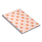 Cute Peach Flower Pattern Minimal Floral Aesthetic Notizblock (Rechte Seite)