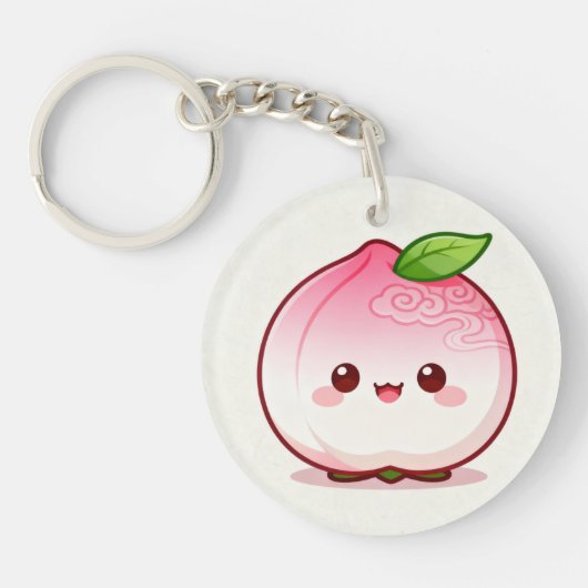 Cute Peach Keychain Schlüsselanhänger (Vorderseite)