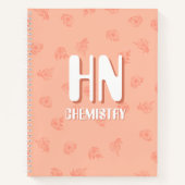 Cute Peachy Notebook with initials  Notizblock (Vorderseite)