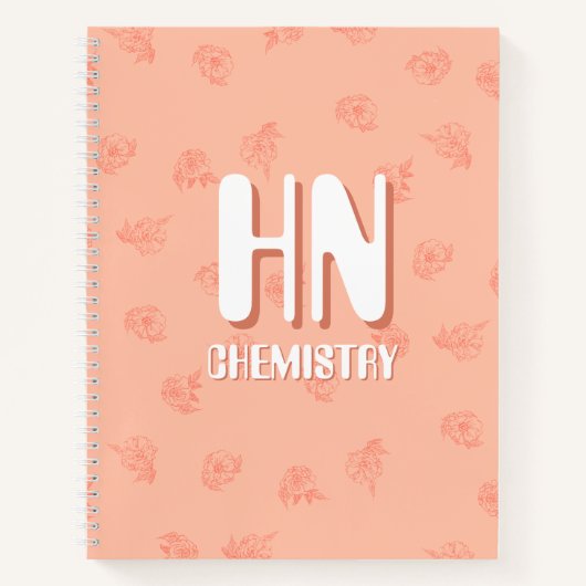 Cute Peachy Notebook with initials  Notizblock (Vorderseite)