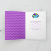 Cute Peacock Green and Purple Birthday Karte (Innenseite)