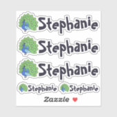Cute Peacock Name Stickers - Set of Five Aufkleber (Blatt)