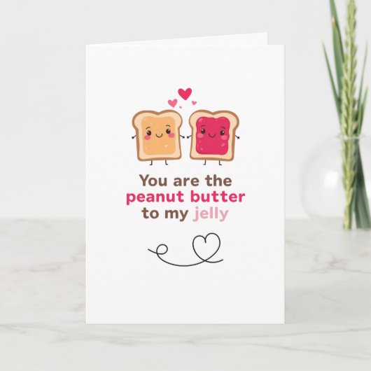 Cute Peanut Butter and Jelly Love Design Karte (Vorderseite)